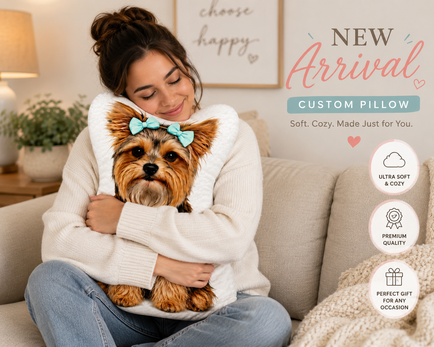 Custom Yorkie Shaped Pillow | Personalized Yorkshire Terrier Pillow | Dog Lover Gift | Pet Memorial Pillow | Custom Pet Cushion | Yorkie Mom Gift