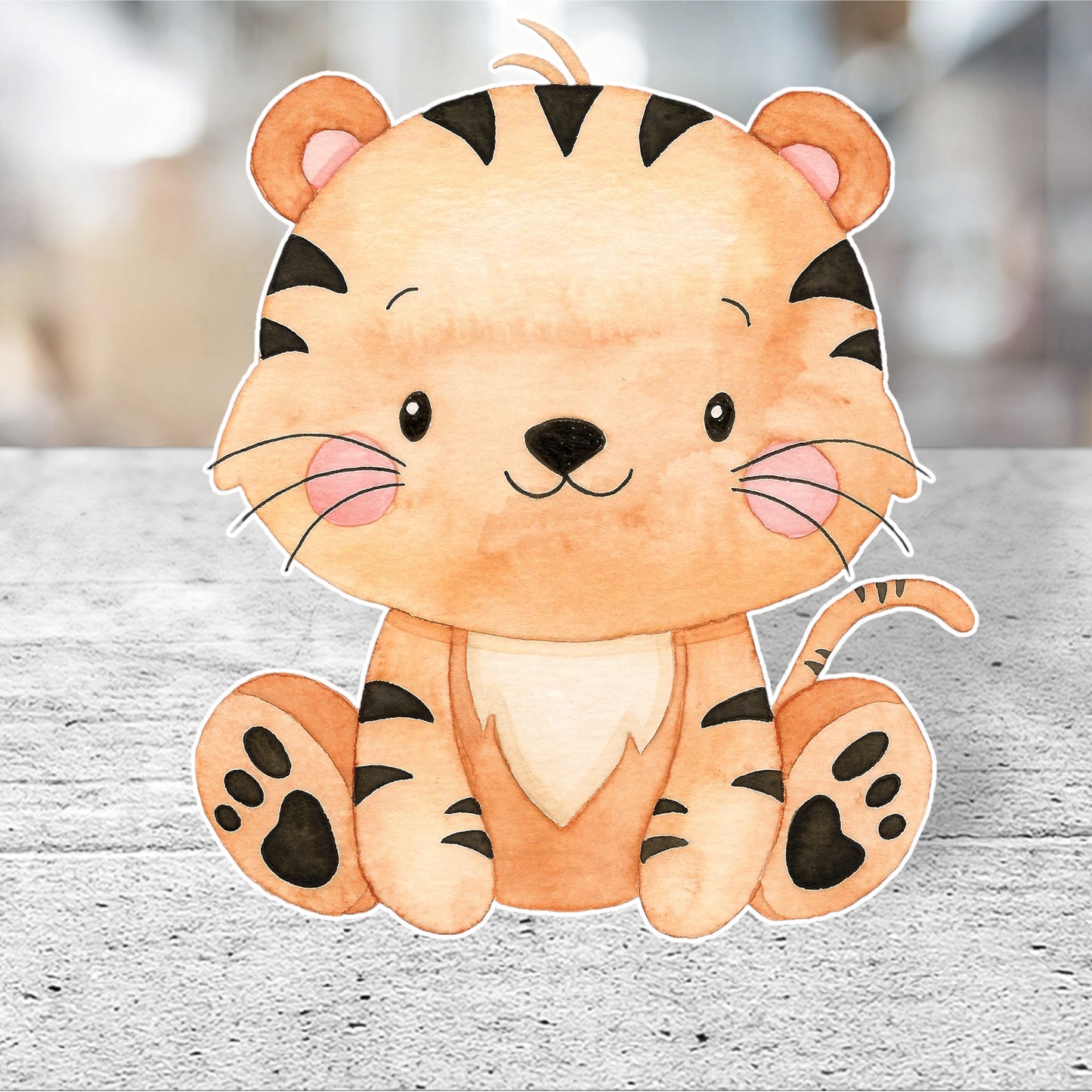 Baby Tigger Animal Safari party themed backdrop cutout centerpieces sign and party decorations.