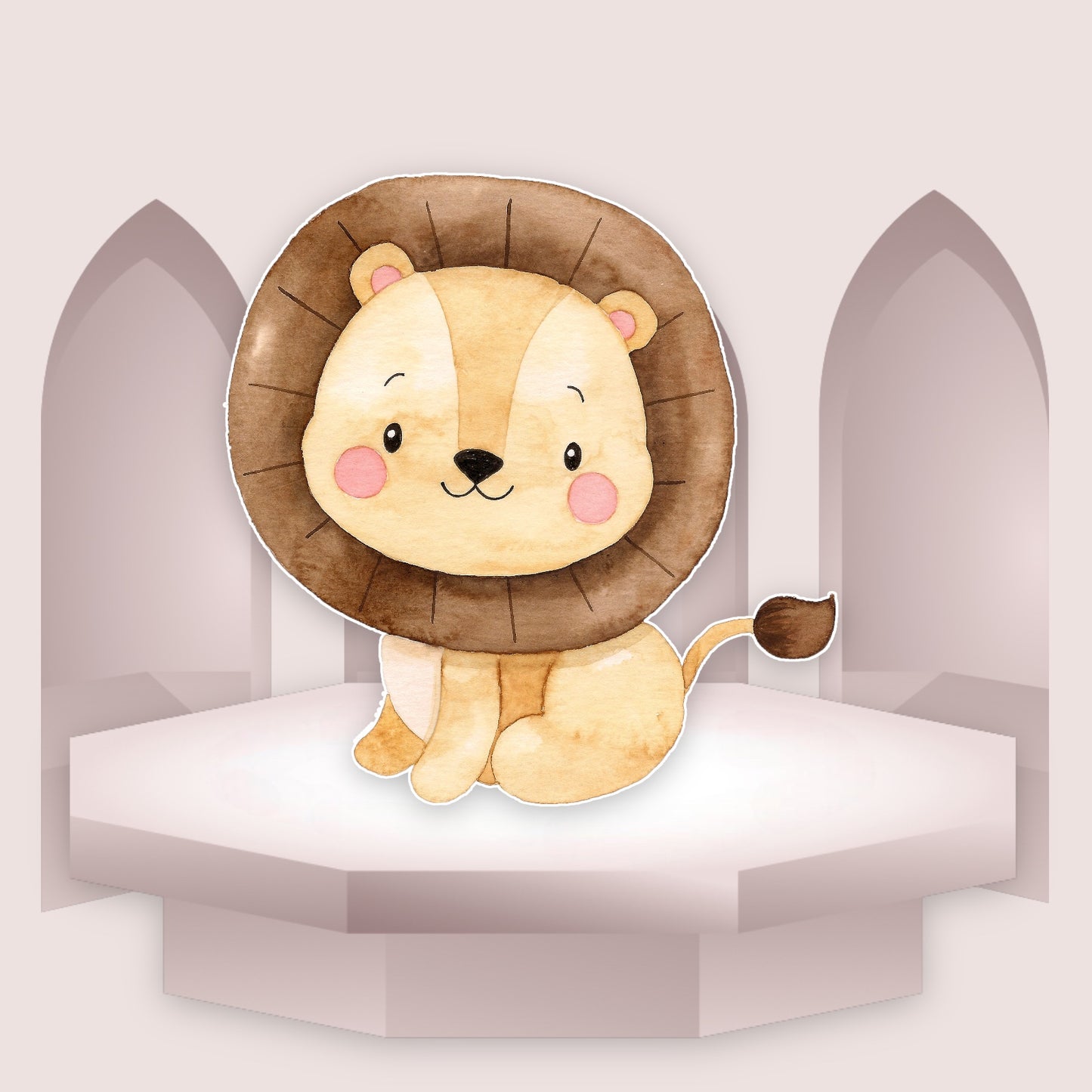 Baby Safari Lion animal party prop sign Cutout centerpieces backdrop and party decorations.