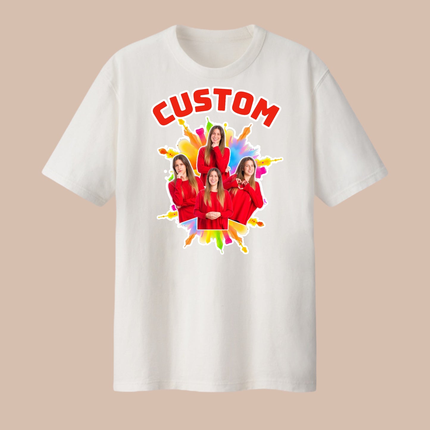 Custom photo Collage T-shirt personalized birthday wedding bachelor party and gift.