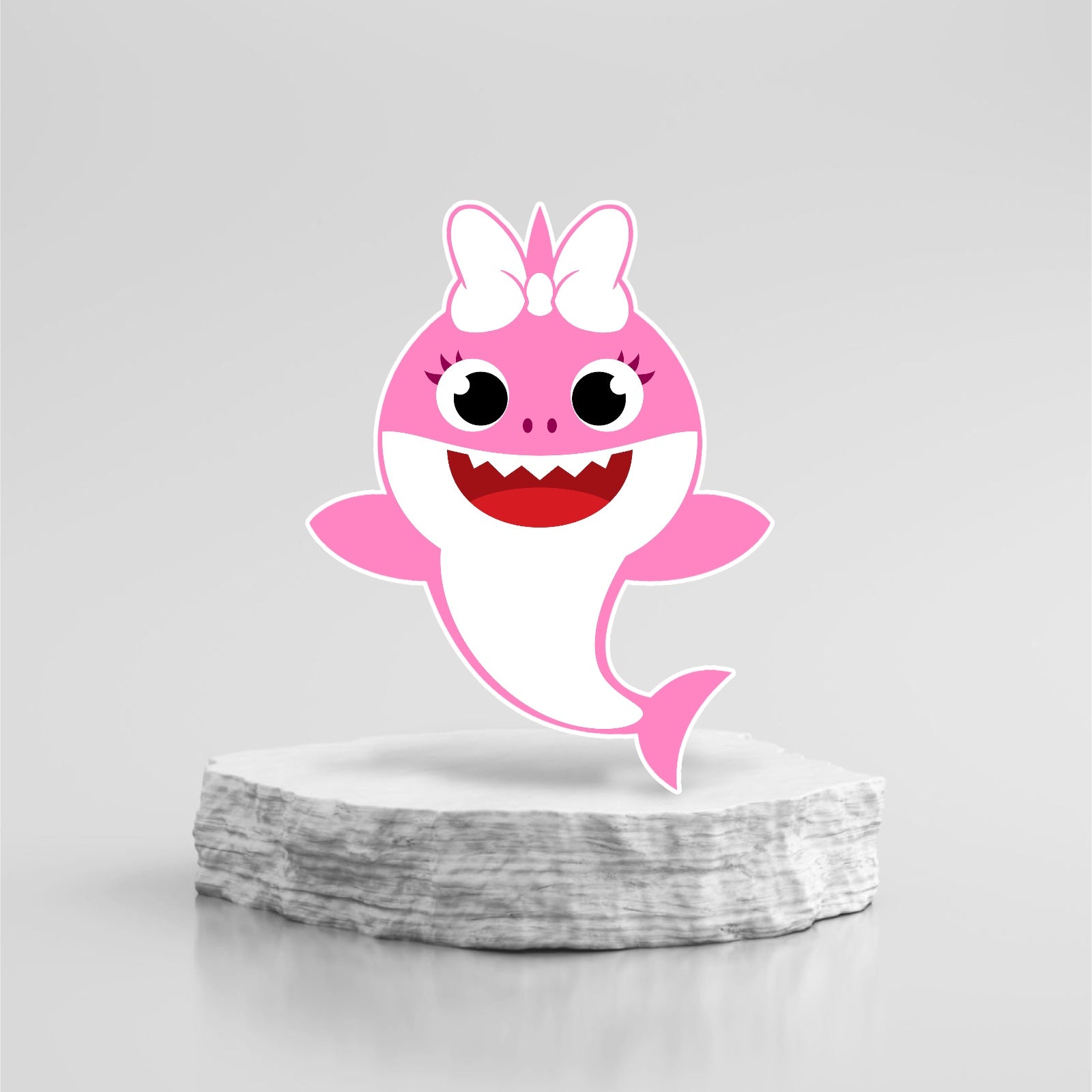 Baby Shark Pink Characters Prop Cutout, Centerpiece, cake topper