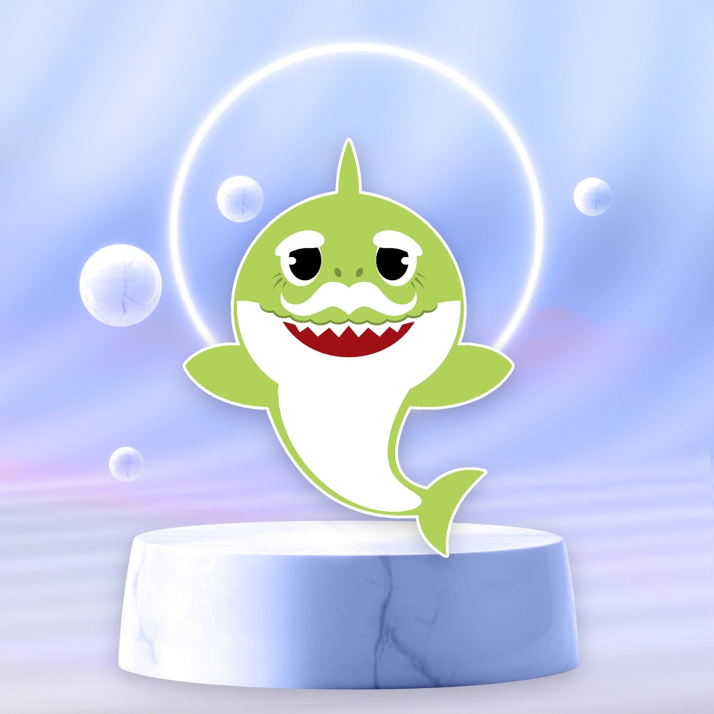Baby Shark Green Party prop sign centerpieces backdrop characters cutouts cake topper and party decorations.