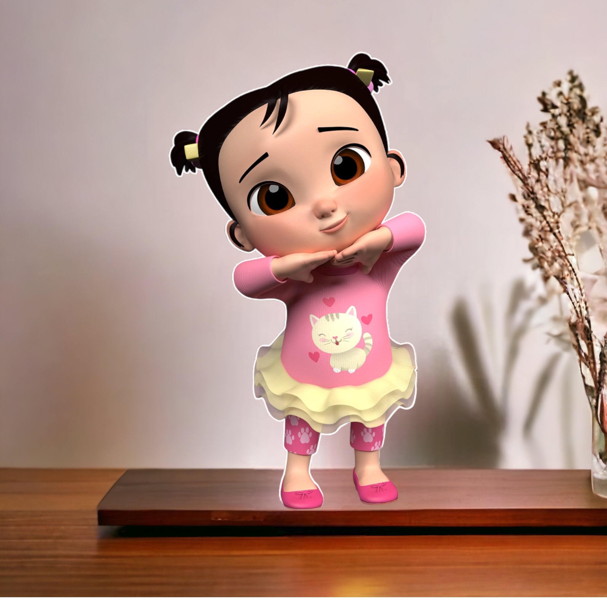 Cocomelon Cece Character Cutout Centerpieces Backdrops Cake Topper cocomelon-cece-character-cutout-centerpieces-backdrops-cake-topper