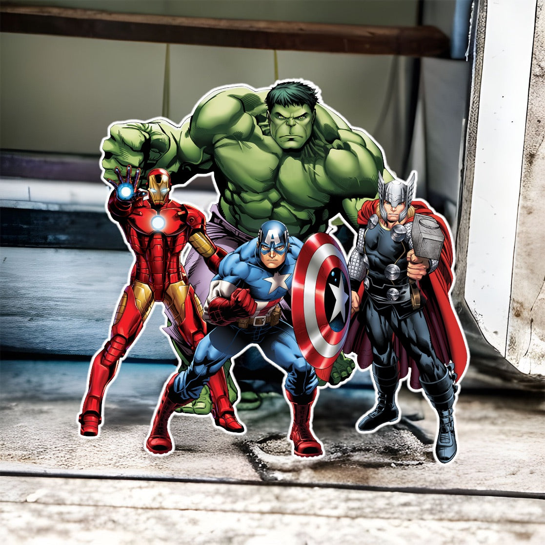 Avengers party prop sign cutout character centerpieces backdrop and party decorations.