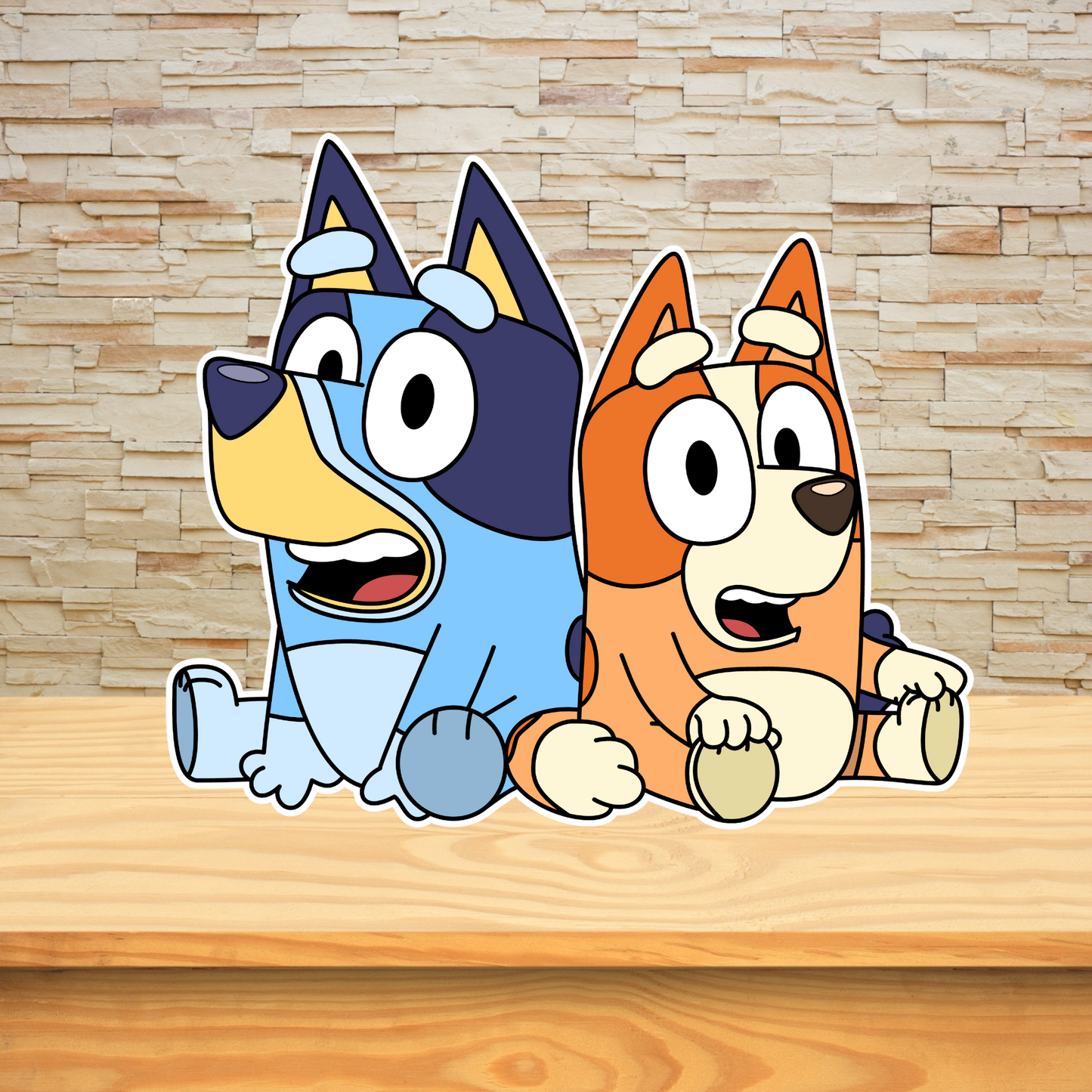 Bluey & Bingo Birthday party prop cutouts centerpieces sign cutouts cake topper backdrop and party decorations.