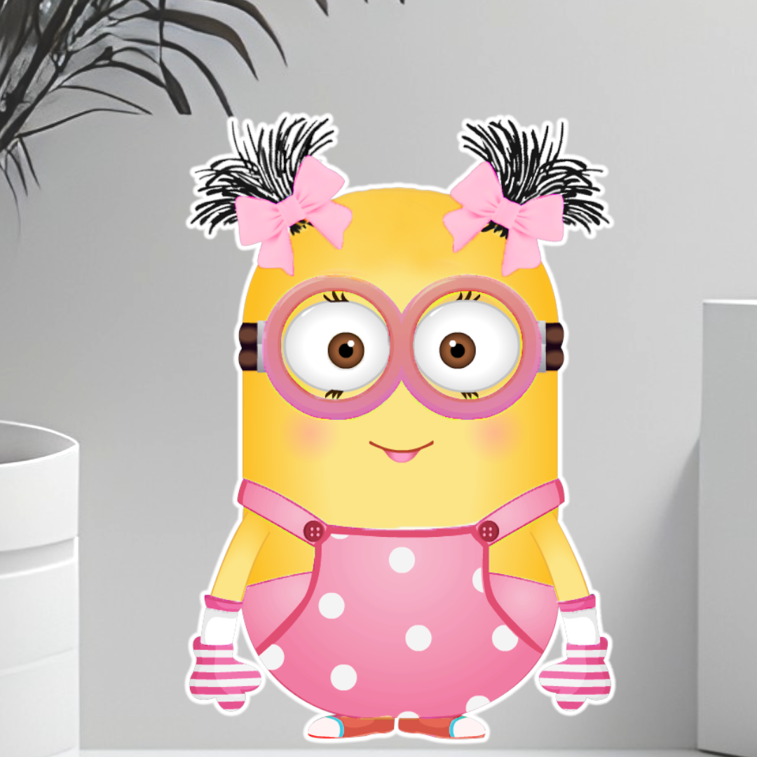 Minion Girl Birthday character Prop Cutout, centerpieces, cake