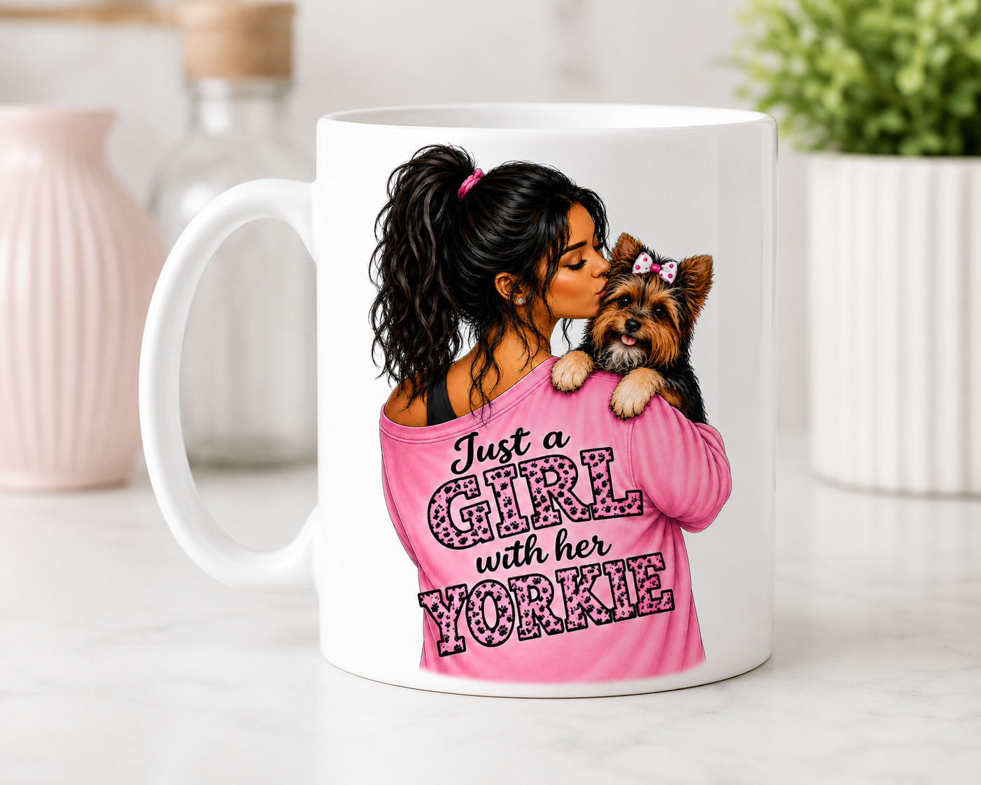 Just a Girl with Yorkie Mugs