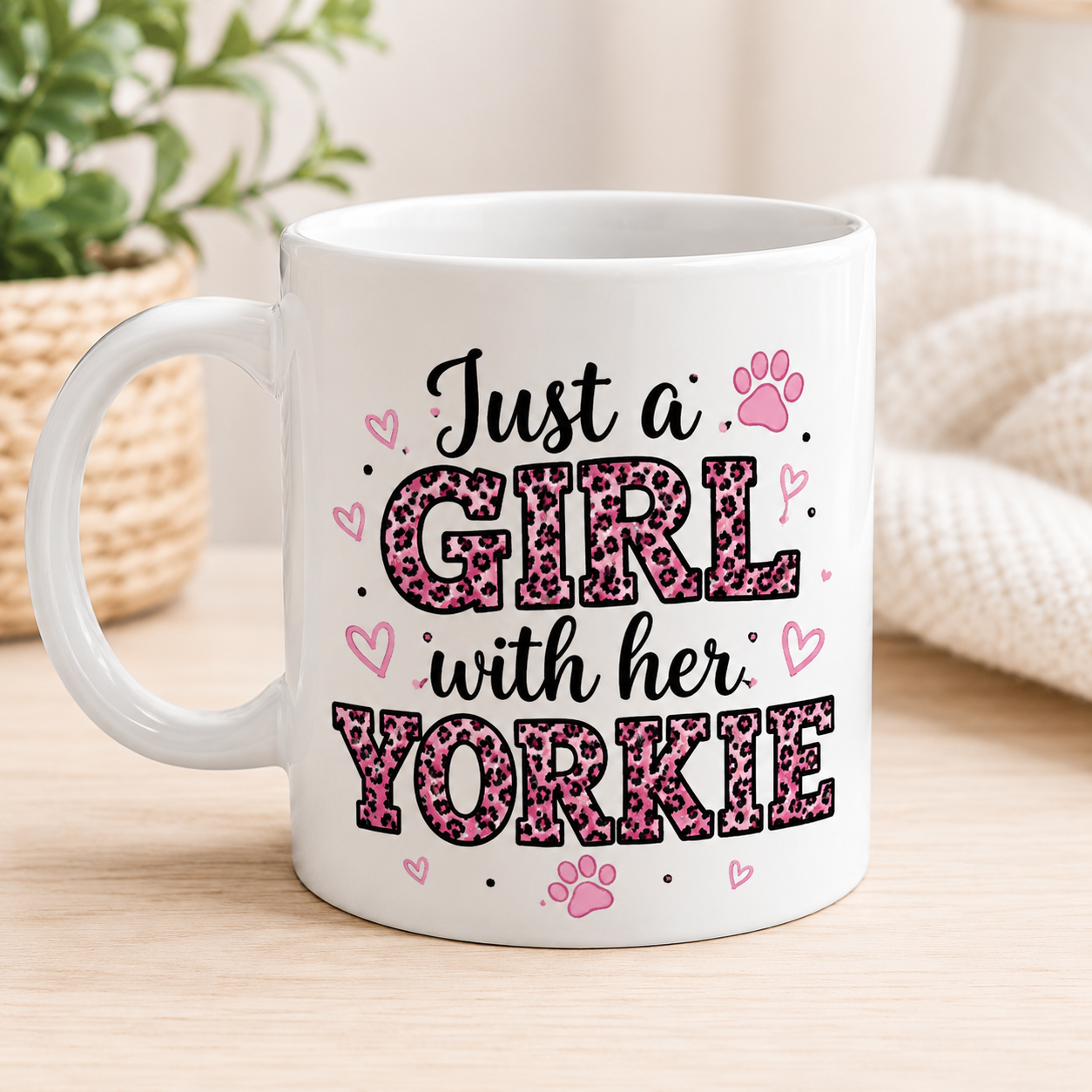 Just a Girl with Her Yorkie Mug | Cute Dog Lover Coffee Cup | Personalized Gift