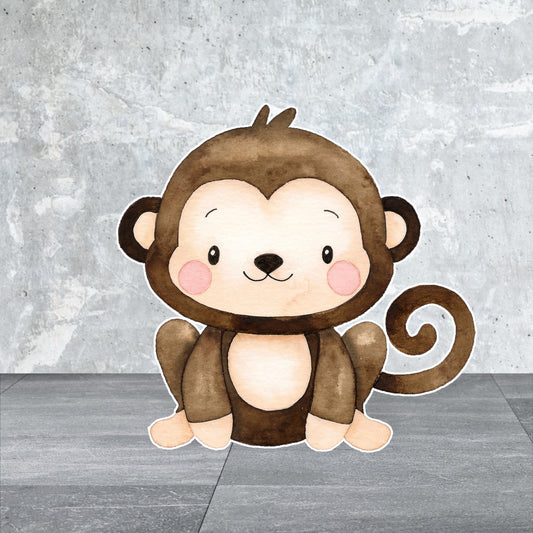 Baby Monkey Animal Safari birthday themed party prop sign centerpieces backdrop and party decorations.