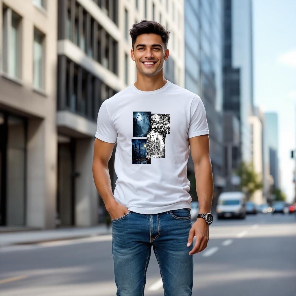 Men’s Gothic City Collage T- Shirt