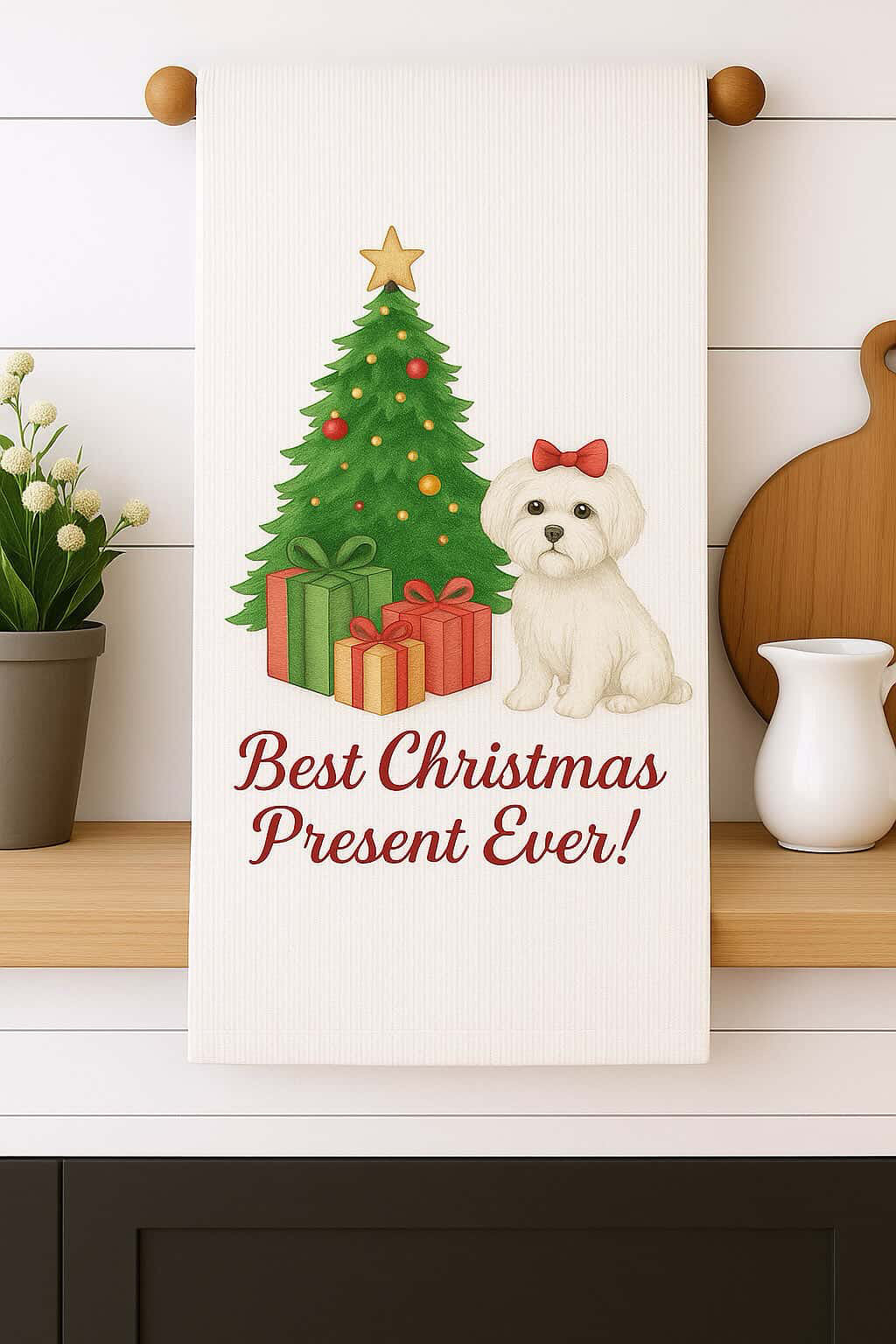 Christmas Dog kitchen towel