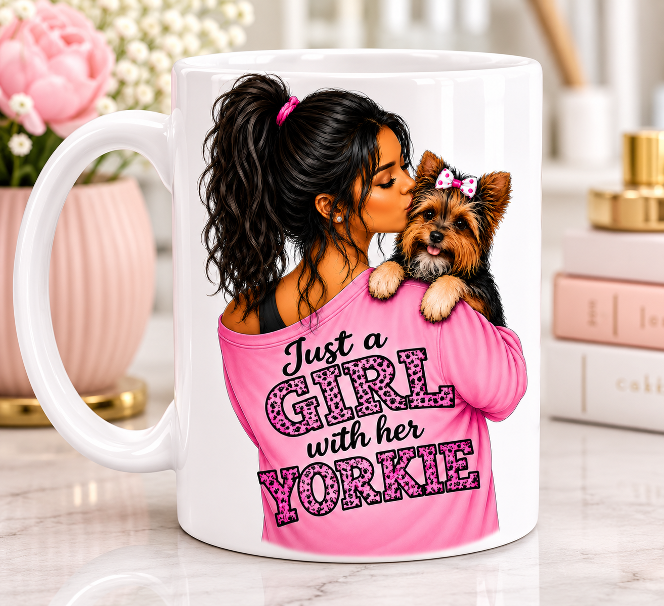 Just a Girl with Yorkie Mugs