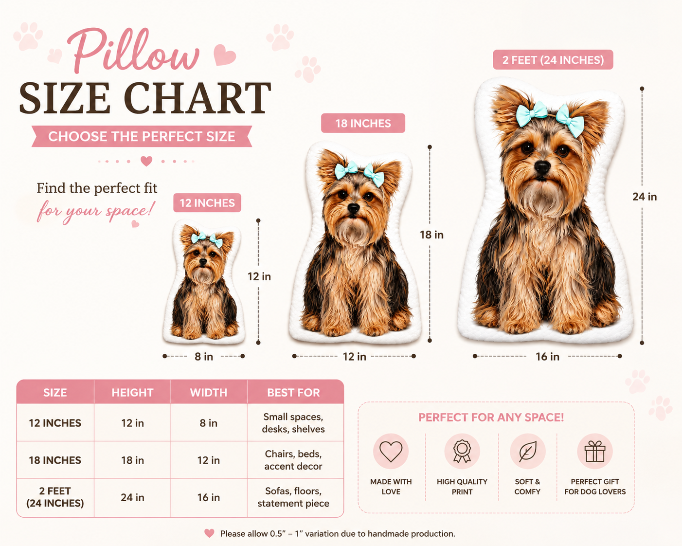 Custom Yorkie Shaped Pillow | Personalized Yorkshire Terrier Pillow | Dog Lover Gift | Pet Memorial Pillow | Custom Pet Cushion | Yorkie Mom Gift