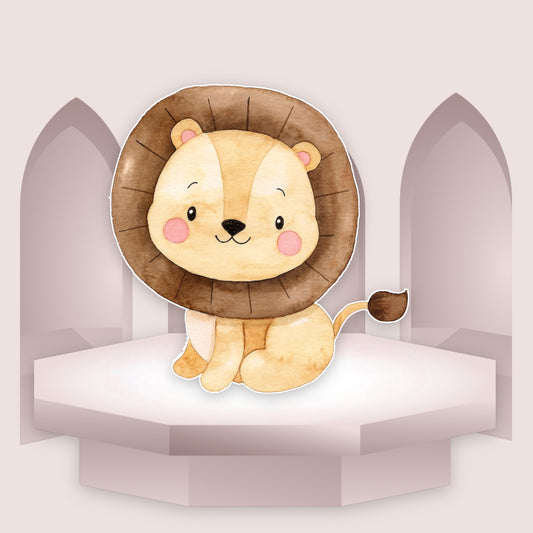 Baby Safari Lion animal party prop sign Cutout centerpieces backdrop and party decorations.