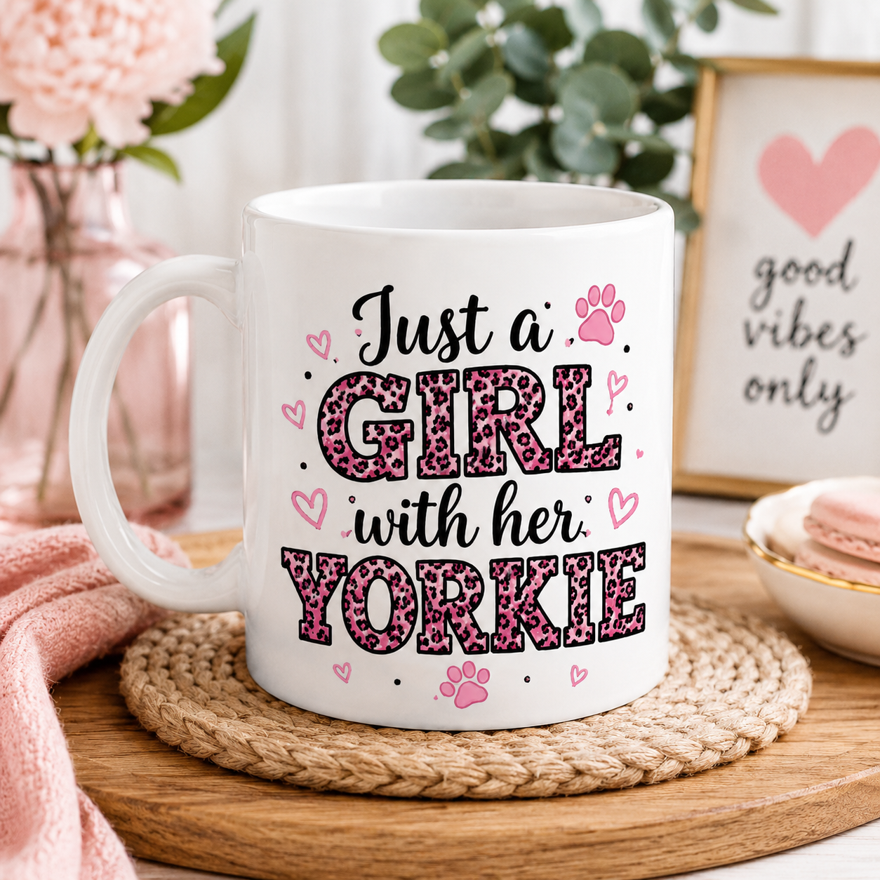 Just a Girl with Her Yorkie Mug | Cute Dog Lover Coffee Cup | Personalized Gift