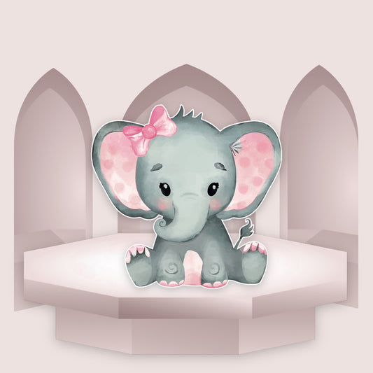 Pink Baby Girl Elephant Baby Shower foam board Cut Out.