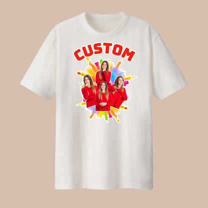 Custom photo Collage T-shirt personalized birthday wedding bachelor party and gift.