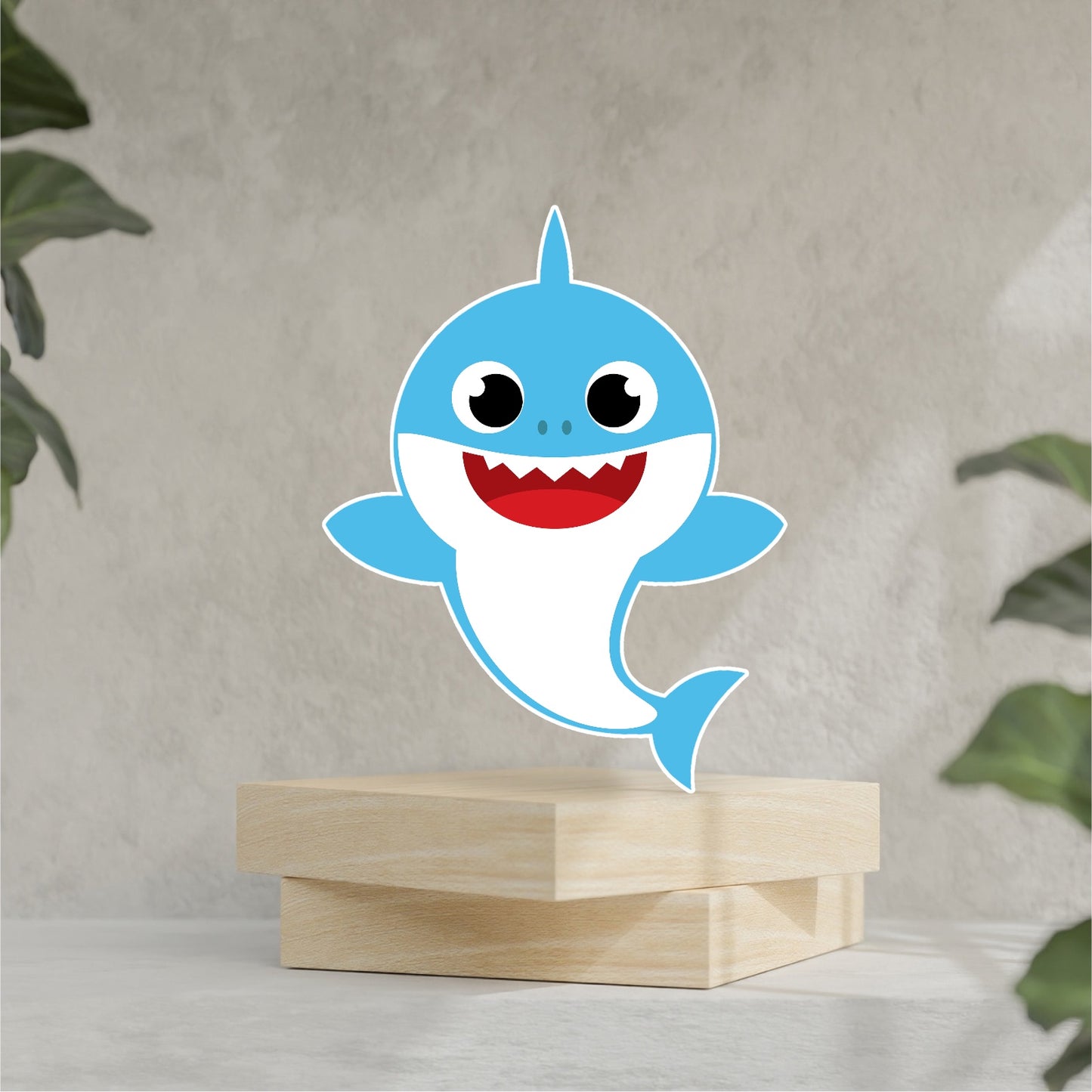 Baby Shark party prop sign centerpieces backdrop cake topper characters cutout and party decorations.
