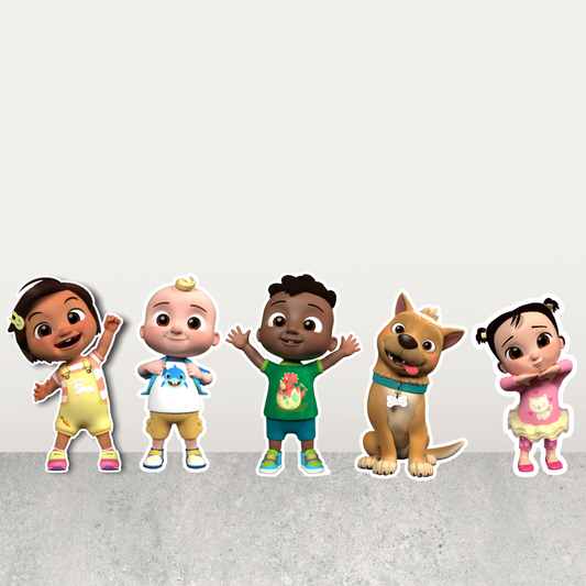 Cocomelon Set Of 5 Character Birthday Prop Cutout.