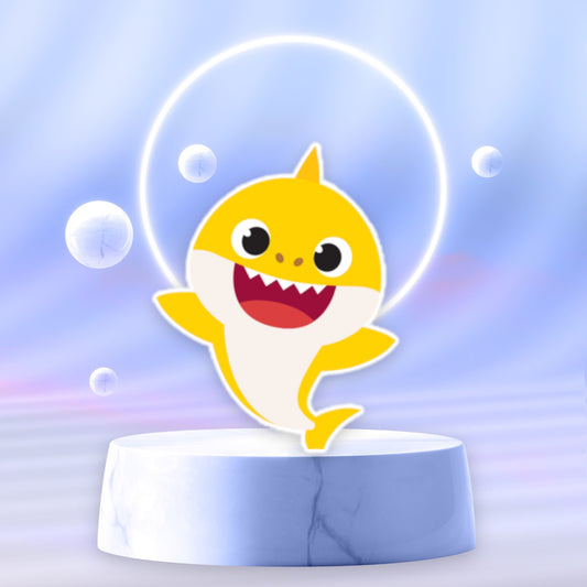 Baby Shark Yellow party prop sign centerpieces backdrop cake topper cutout and party decorations.
