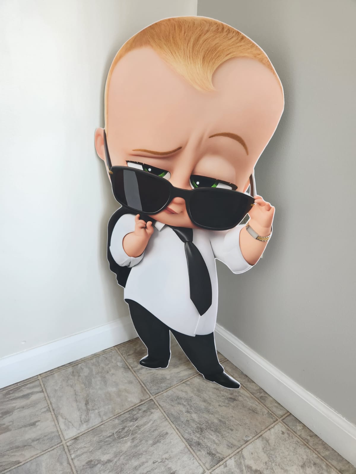 Baby in charge party prop sign centerpieces backdrop and party decorations.