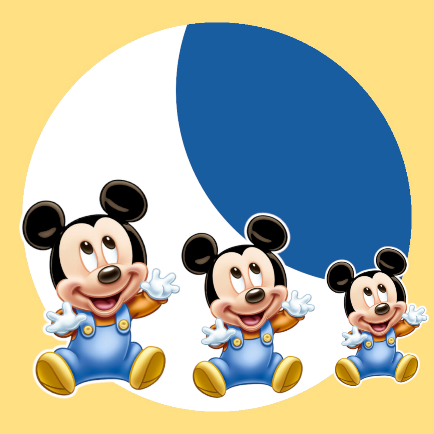 Baby Mickey Mouse party prop sign cutout centerpieces backdrop cake topper and party decorations.