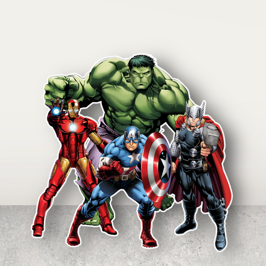 Avengers party prop sign cutout character centerpieces backdrop and party decorations.