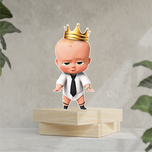 Baby in Charge party prop boss Cutouts. Perfect for centerpieces, Backdrops, sign and party decorations.