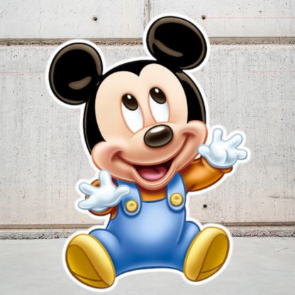 Baby Mickey Mouse party prop sign cutout centerpieces backdrop cake topper and party decorations.