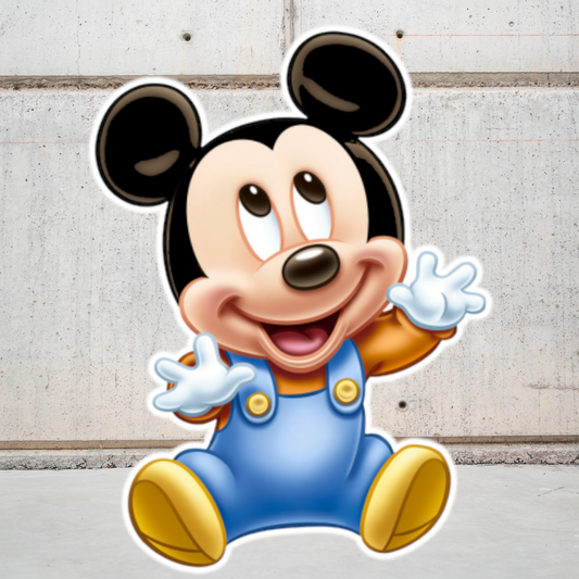Baby Mickey Mouse party prop sign cutout centerpieces backdrop cake topper and party decorations.