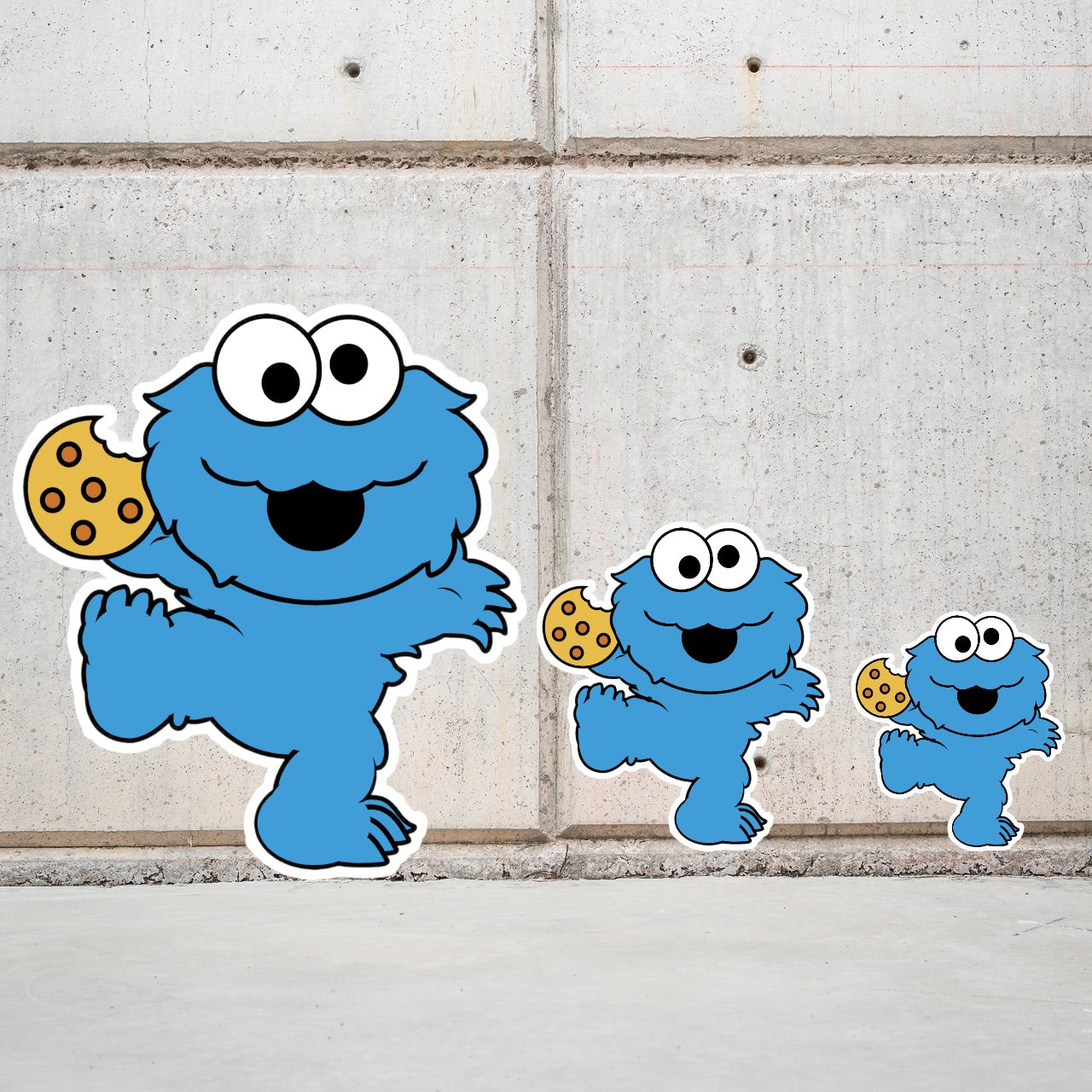 Baby Cookie Monster party prop sign cutout Character centerpieces backdrop and party decorations.
