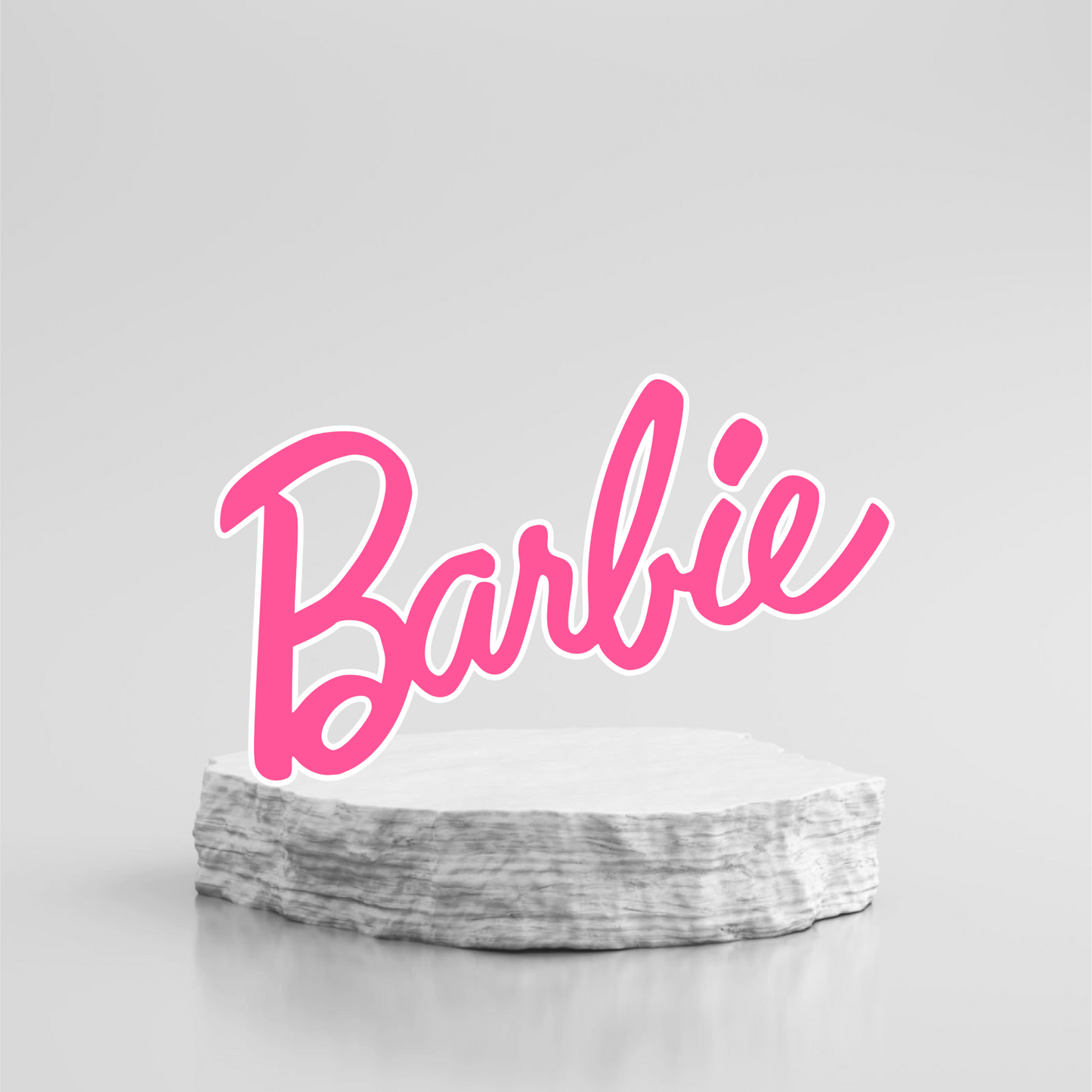 Barbie party prop sign backdrop centerpieces cutout cake topper and party decoration.