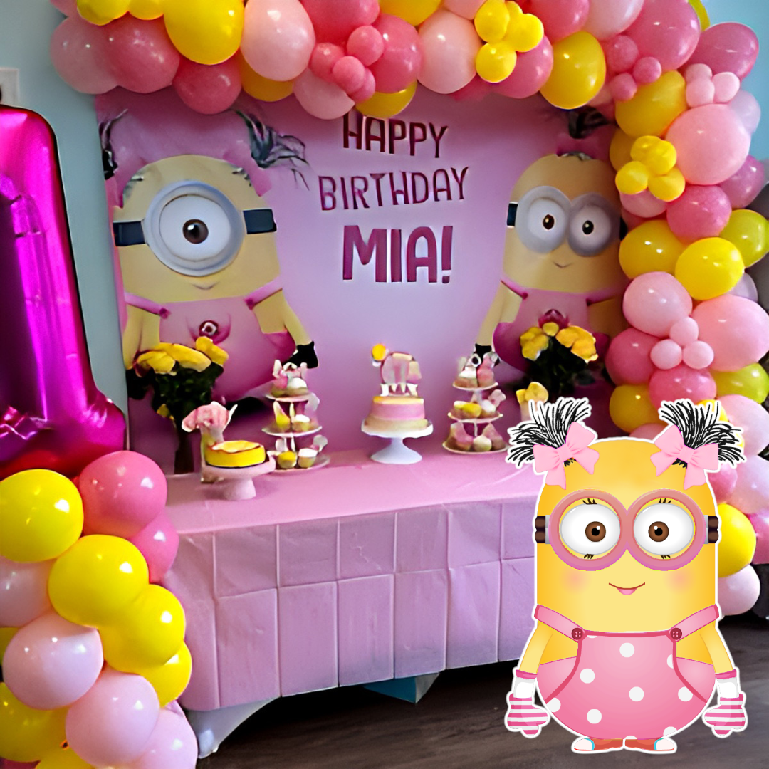 Minion Girl Birthday character Prop Cutout